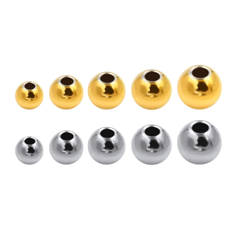 Бусины-разделители из нержавеющей стали, 2 цвета, 3-100 шт./партия