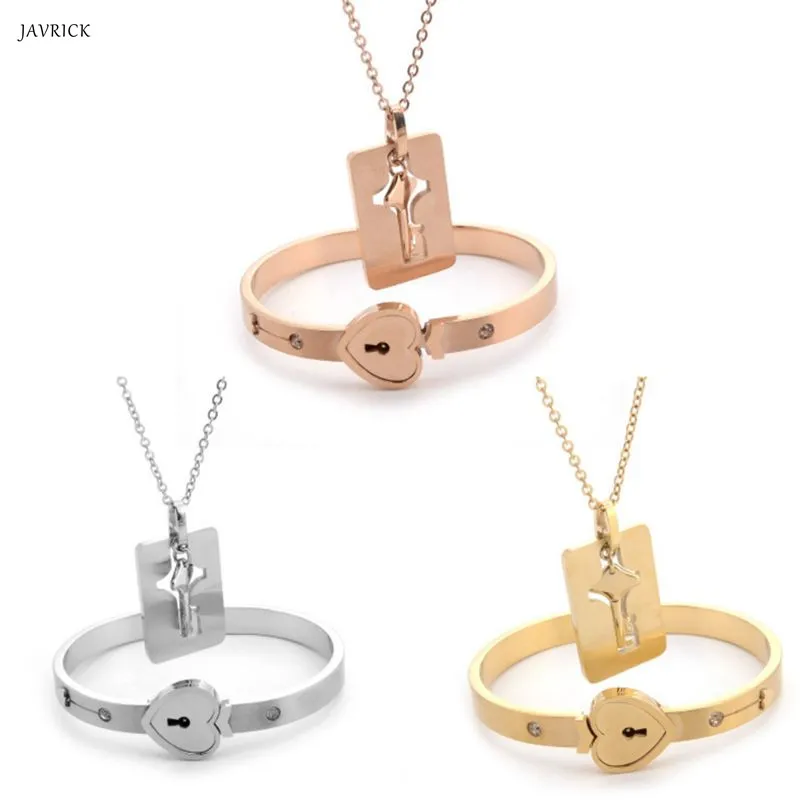 Концентрический замок пара браслетов ожерелье набор для женщин и мужчин