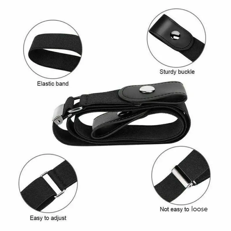 Ремень невидимка Женский эластичный Модный повседневный брезентовый пояс с