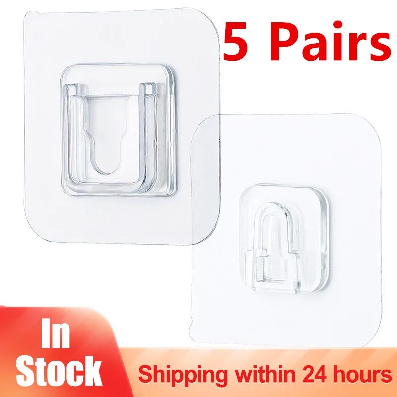 

Double Sided Adhesive Wall Hooks Wall Hanger Transparent Suction Cup Sucker Hook Double-Sided Adhesive Wall Hooks Dropshipping