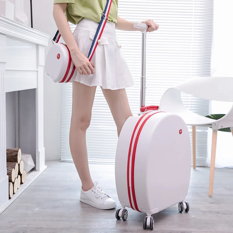 Vnelstyle 20 дюймовый круглый Дорожный чемодан с сумкой на колесиках универсальный