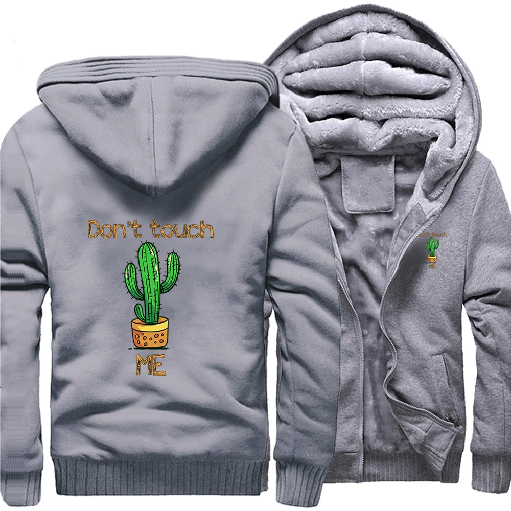 

Забавные кактус Racksuits don't Touch Me 2020 зимние Утепленные толстовки уличная одежда пальто мужские пуловеры куртки мужские топы