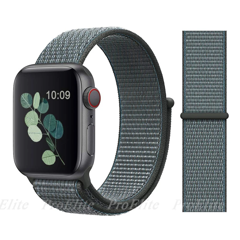 Color23 Storm gray Нейлон Ремешок для наручных часов Apple Watch серии 3/2/1 38 мм 42 мм мягкий нейлон дышащий сменный ремешок Спортивная петля для наручных часов iwatch серии 4 40 мм 44 мм - Цвет ремешка: Color23 Storm gray