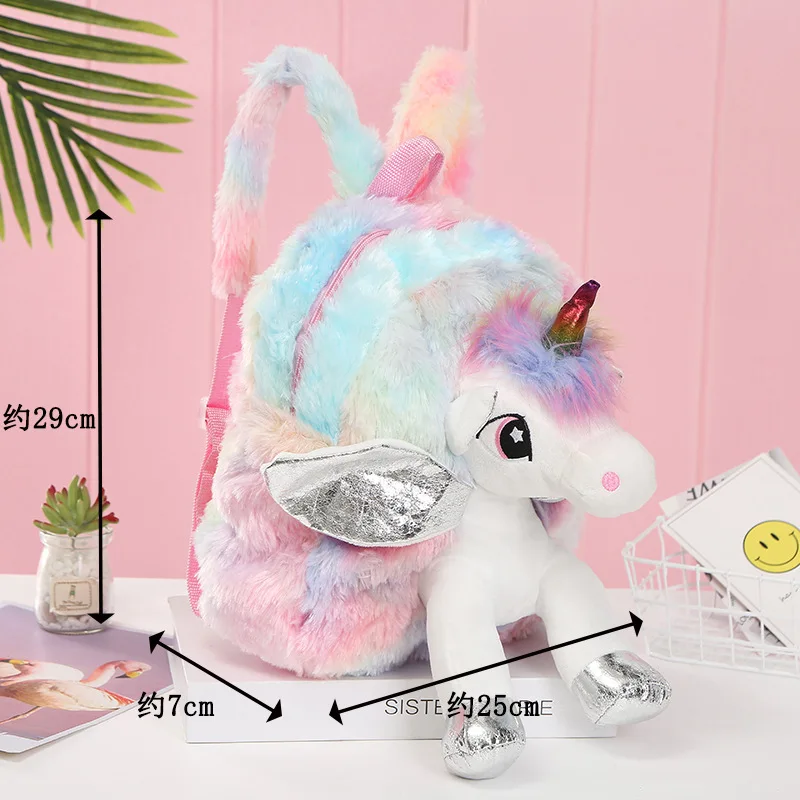 Unicorn Backpack  Plush Cartoon Children School Bags For Girls Kids Small Backpack  Doll bags Soft Cute Kindergarten Bookbag
