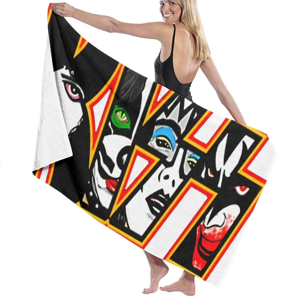 Новое Черное круглое пляжное полотенце Kiss банное пляжный коврик для дома