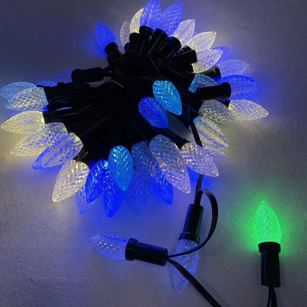 50 узлов адресная RGB C9 DC12V WS2811 Светодиодная Рождественская Пиксельная