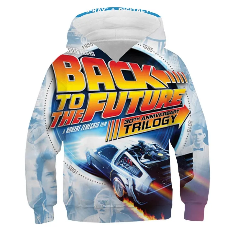 

New Fashion Back to Future Hoodies Kids Sweatshirt Anime Clothes Autumn 3d Printed Unisex Harajuku Pullover Baby Boys Hoodie