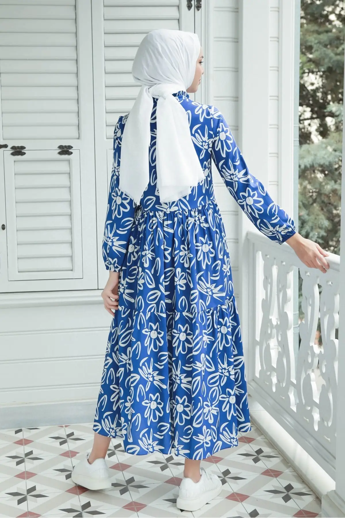 

Women Blue Dress Atiya Fashion Muslim Women Hijab Dress