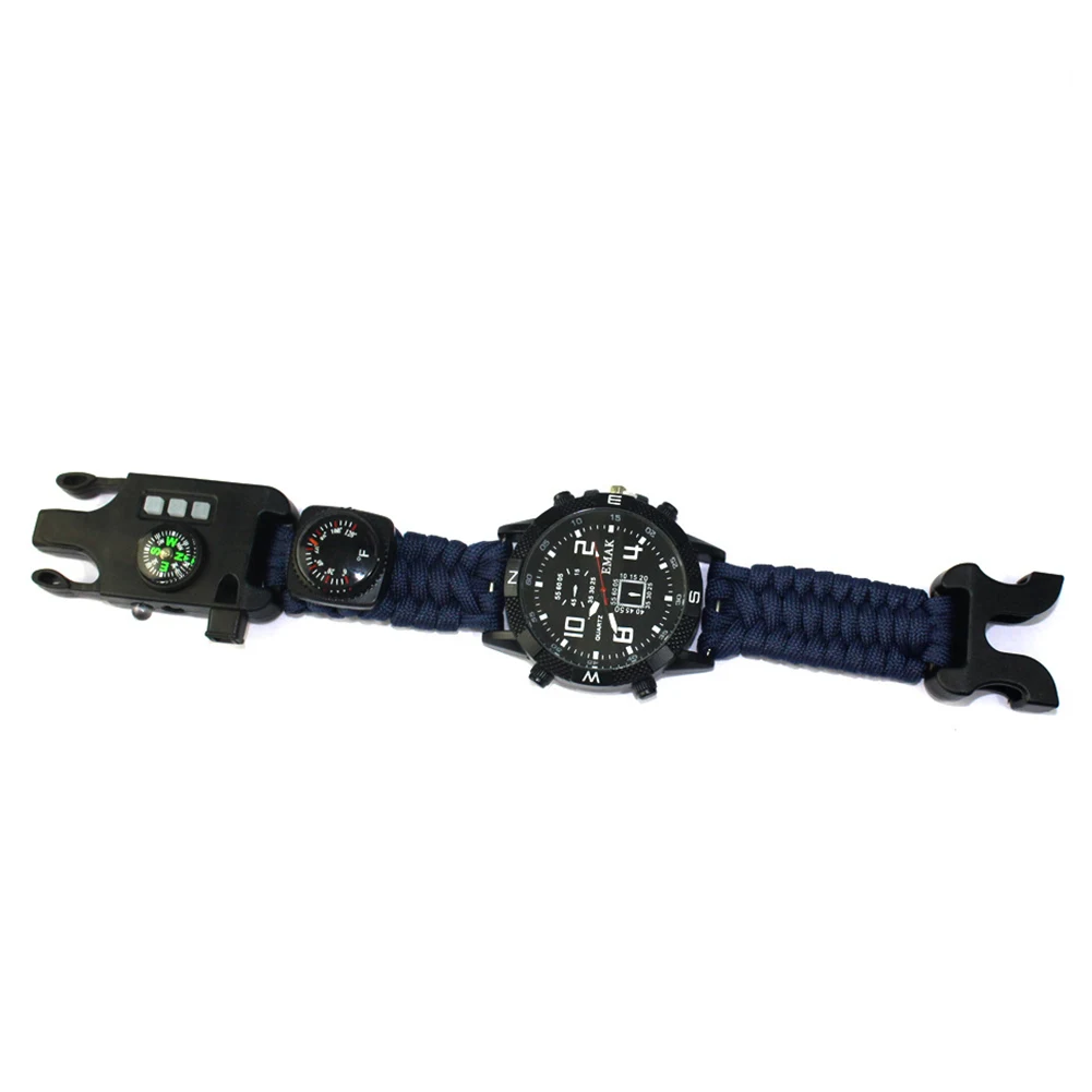 6 in 1 Survival Outdoor Watch EDC Rope Rescue Tactical Camping Multifunction Emergency Safety Equipment Tools Bracelet | Спорт и