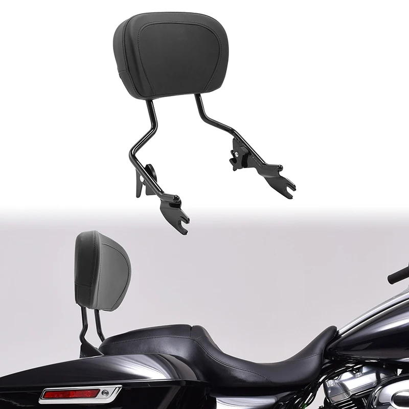 Motorcycle Detachable Backrest Sissy Bar For Harley Touring Street Glide Road King Electra 2009-2022 2019 18 black/chrome |