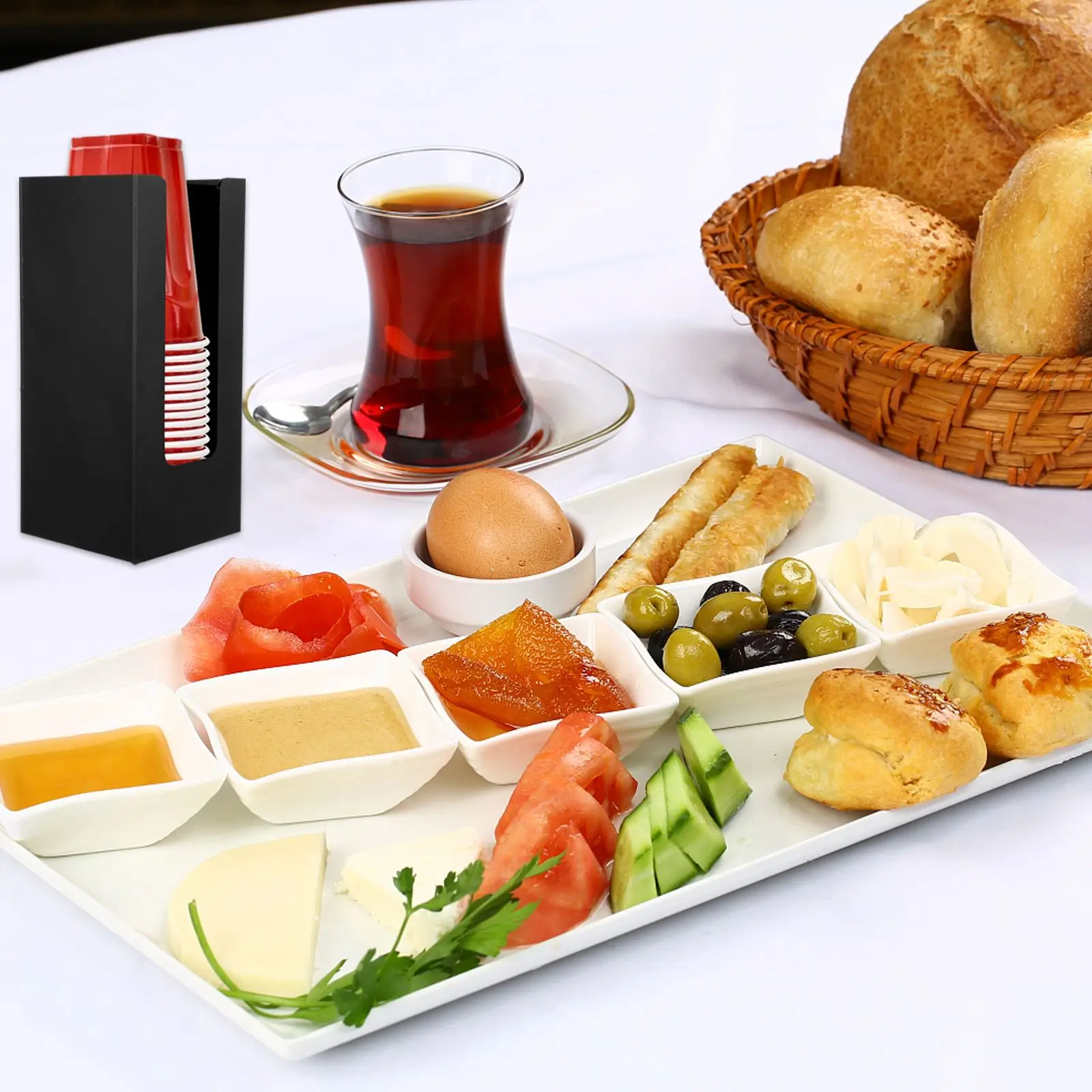 

1Pc Acrylic Paper Cup Holder Disposable Cup Rack Wall Mounted Paper Cup Organizer Paper Cup Storage Rack