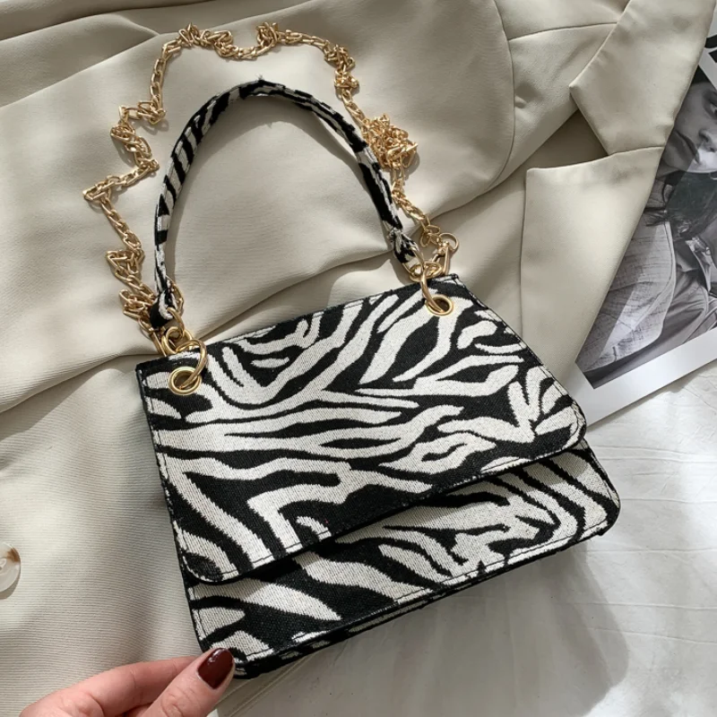 

Fashion Leopard Pattern Women Chain Crossbody Bags Simple Ladies Flap Shoulder Messenger Bag Female All-match Portable Handbags