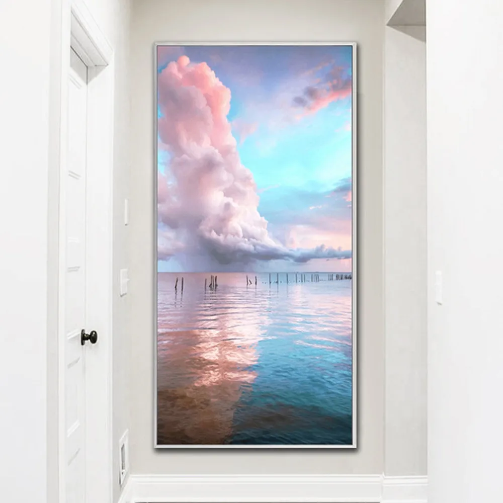 

Пейзаж, полная Алмазная 5d картина, круглая Алмазная мозаика, фотография Стразы