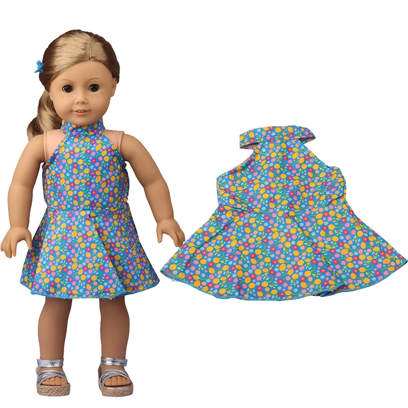 

2021 New Summer Sleeveless Dress Doll Clothes Fit 18Inch American & 43CM Reborn New Born Baby Doll Russia DIY Gift`s Toy