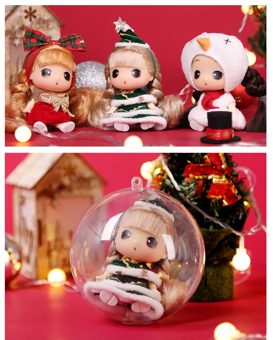 HUIQIBAO игрушки 9 см кукла Ddung Рождество запутанные куклы одеваются BJD брелок для девушек Подвеска детская игрушка подарок на день рождения