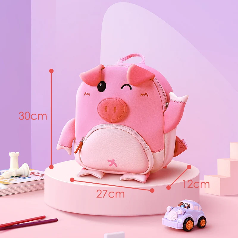 Pig Модные розовые бабочки школьные рюкзаки для девочек детский сад детские рюкзаки для животных милый школьный ранец с изображением мультяшных геров Mochila Infantil - Цвет: Pig
