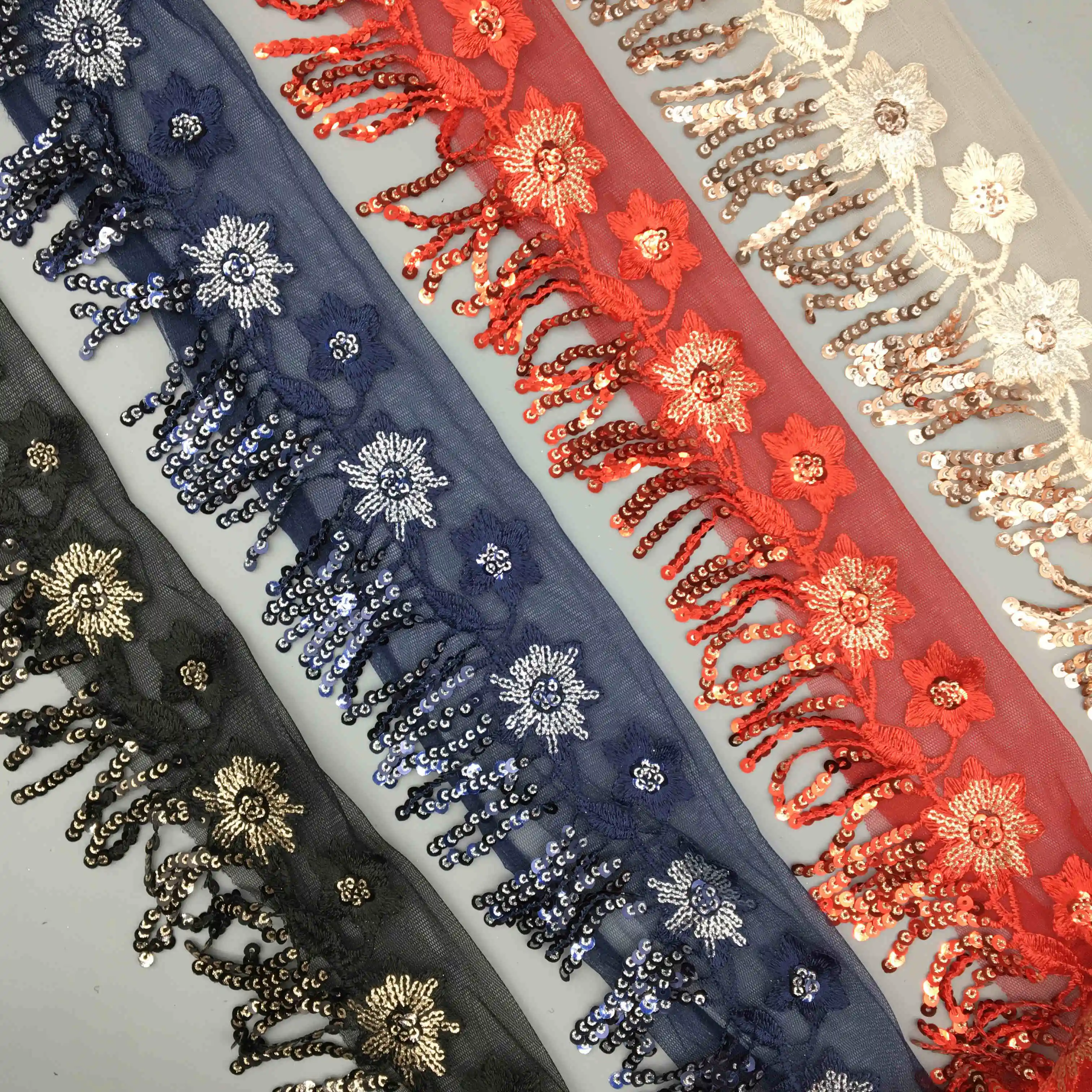 1 ярд яркие блестки из бисера вуаль кружевная лента блестящая отделка ткань