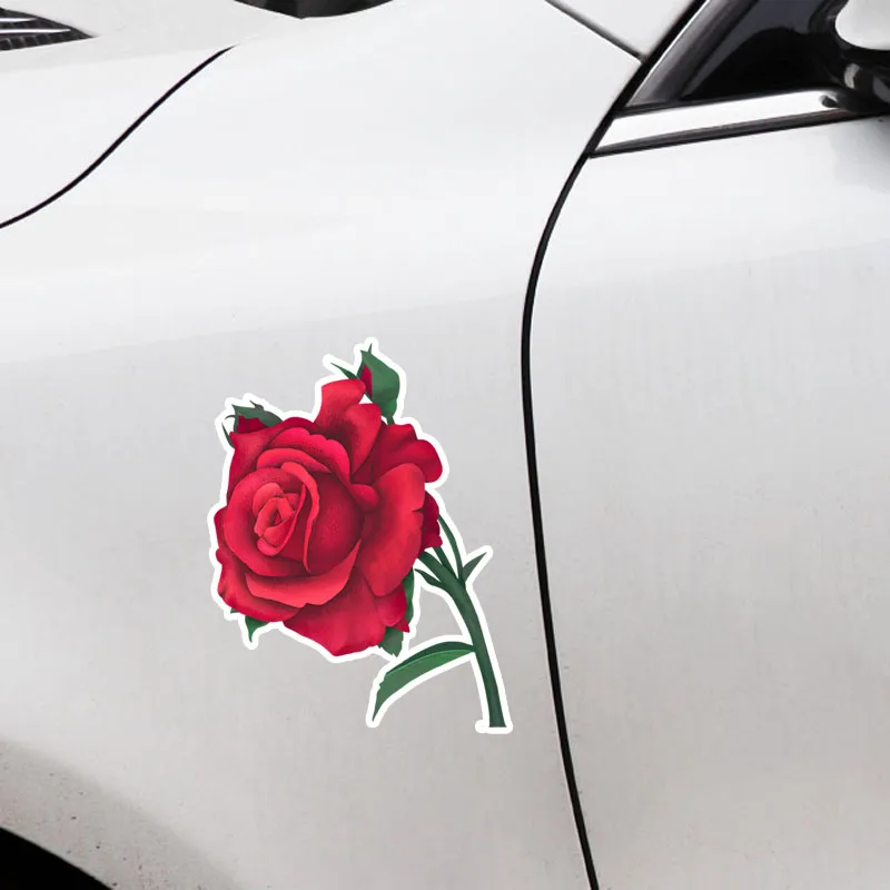 

14cm Mysterious Unique Roses Flowers Car Stickers Decor Bumper Car Window