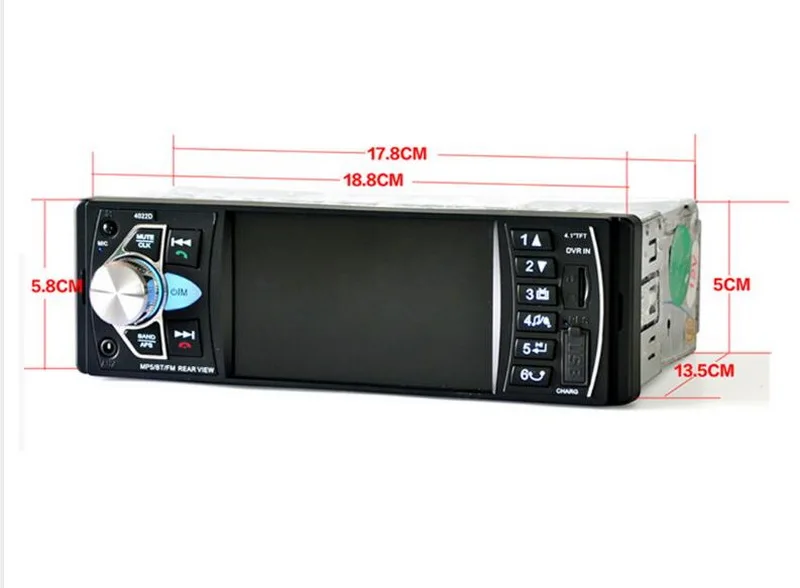 Автомагнитола HD красочные огни Bluetooth 4,0 радио кассетный плеер 1 DIN 4,1 дюймов MP5 FM TF USB зеркальная связь AUX вход Авторадио
