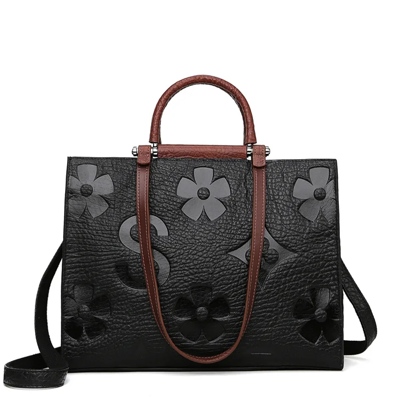 

Genuine Leather Handbags 2021 New Lady All-match Trendy Portable Messenger Shoulder Bags Large-capacity Casual Totes Sac A Main