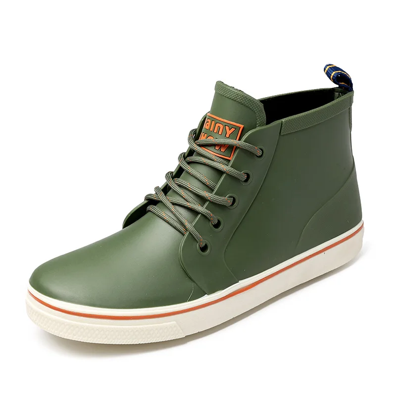 Rain Boots Non-slip Water Shoes Fishing Boots Short Rubber Rain Boots Men Bot Garden Boots Men Couple Shoes New Fashion Sneakers