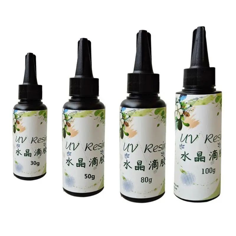 

30 г 50 г 80 г 100 г УФ-смола жесткий кристально чистый клей ультрафиолетовое отверждение эпоксидные изделия ювелирный инструмент
