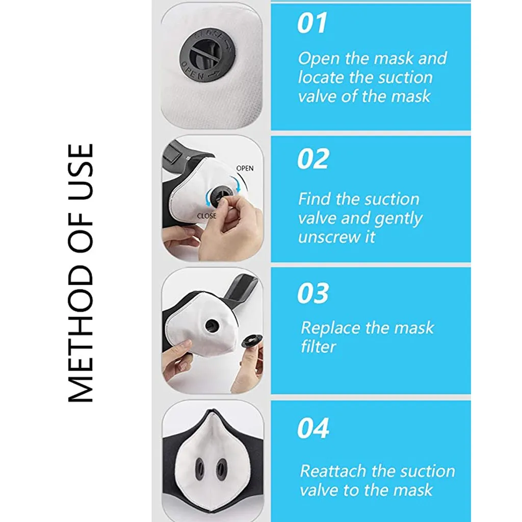 Однотонные Моющиеся Многоразовые маски унисекс 2 шт. с фильтром 10 4 полоски из