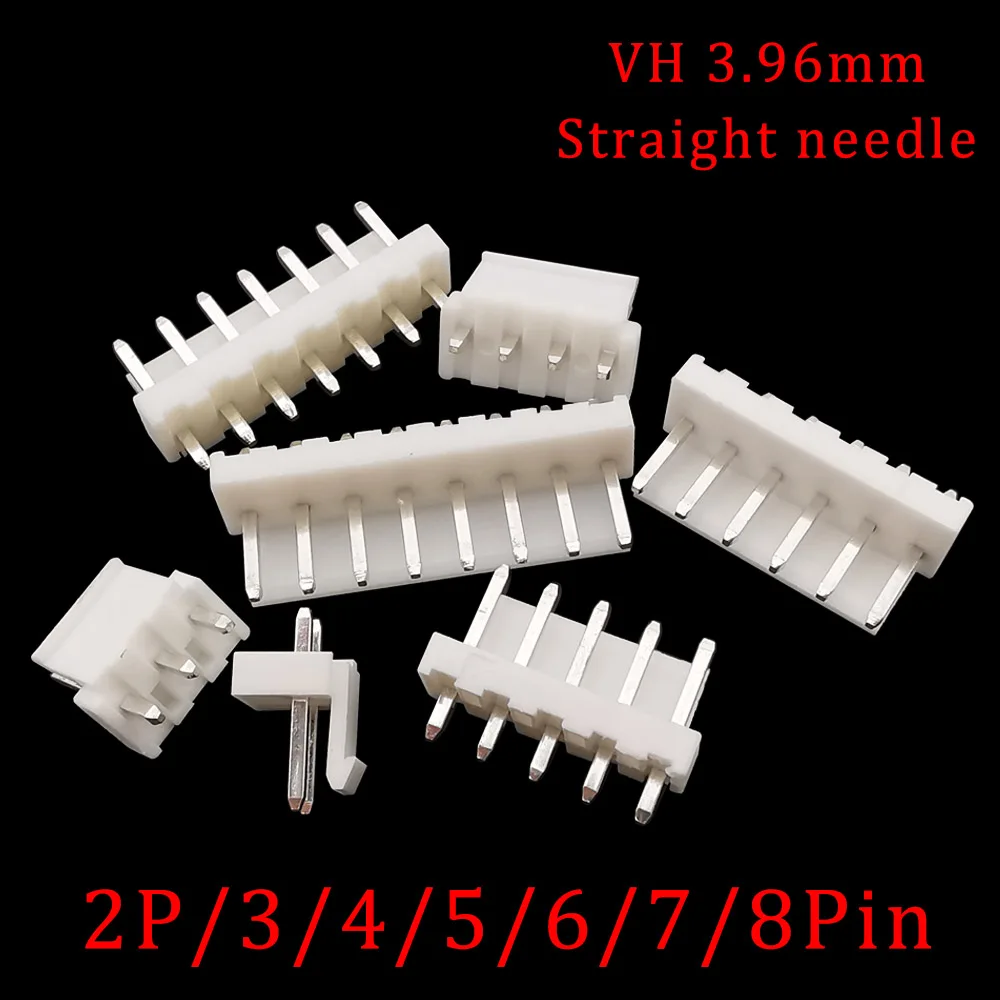 20/50/100Pcs JST VH3.96 Connector VH3.96mm Pitch 2/3/4/5/6/7/8P Male Plug Material Lead Straight Needle Pin Header Jack Terminal