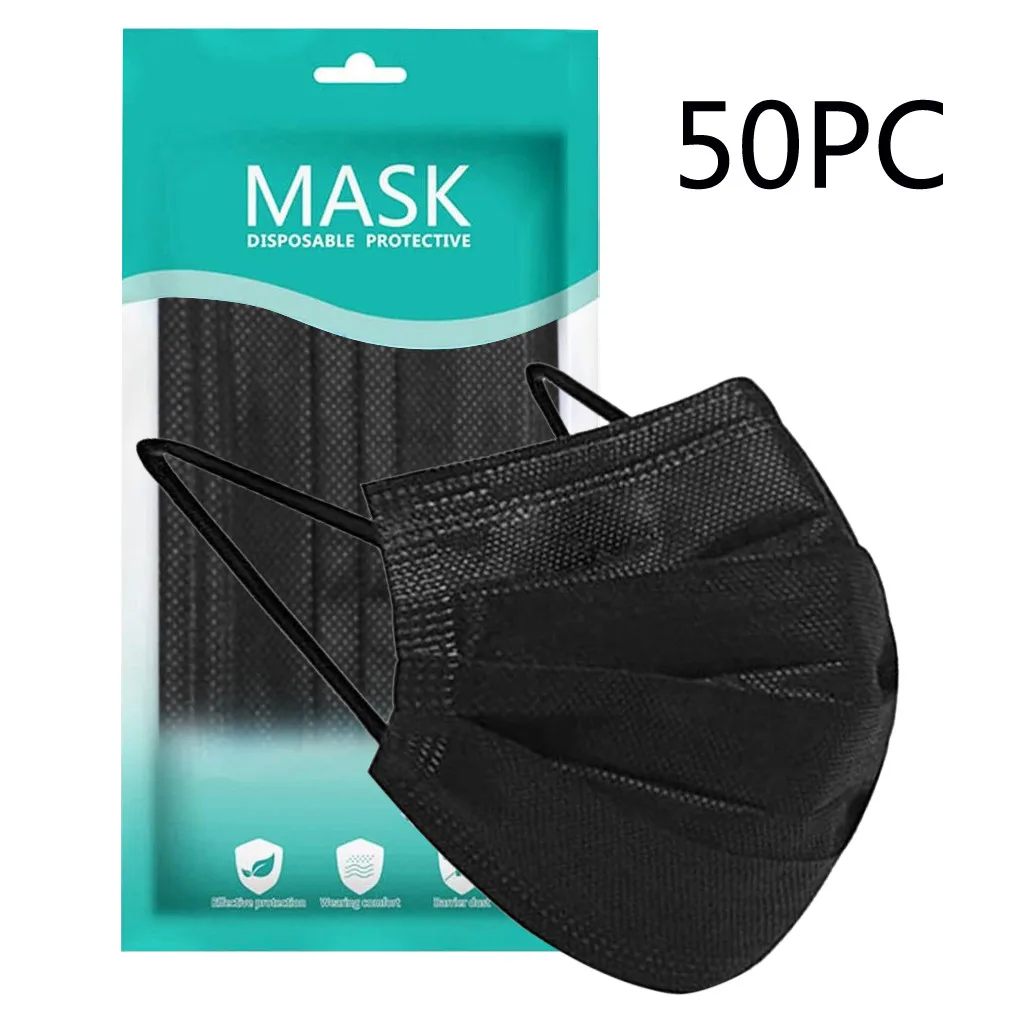 Маска черная для взрослых 50 шт. маска лица Хэллоуина | Тематическая одежда и