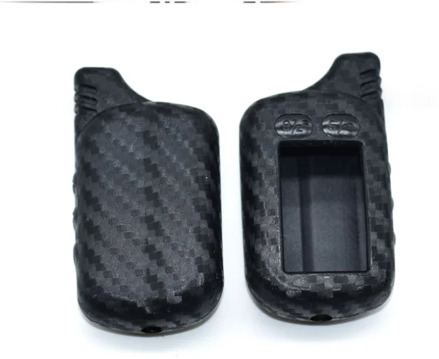 

Carbon Silicone Car Key Case For Tomahawk TZ 9030 9020 9010 7010 TZ-9030 Two Way Car Alarm LCD Remote Control Fob Cover