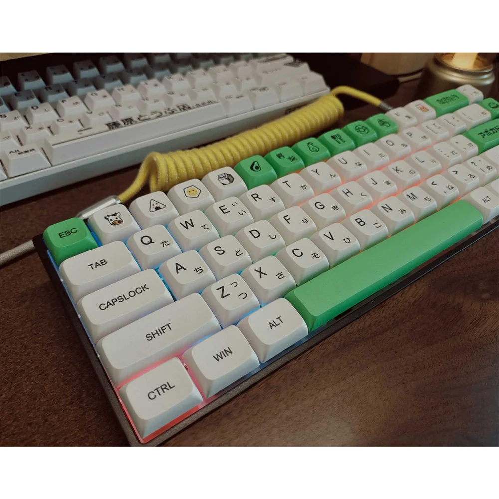 

Механическая клавиатура с 137 кнопками DIY PBT Sublimation XDA Height авокадо Keycap японские/английские клавиши