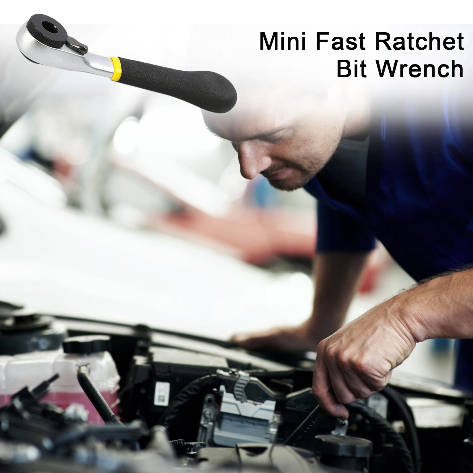 Mini Ratchet Wrench Socket Bit Batch Chrome Vanadium Steel Rustproof CR-V Rubber Handle Wear Car Repair | Инструменты