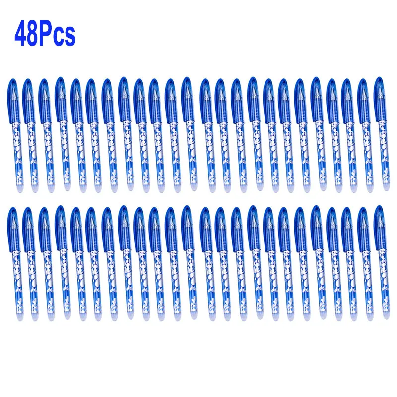 24Pcs/36Pcs/48Pcs Erasable Gel Pen 0.5mm Washable Handle Office School Writing Stationery Blue Black Ink Erasable Pen Refill Rod images - 6