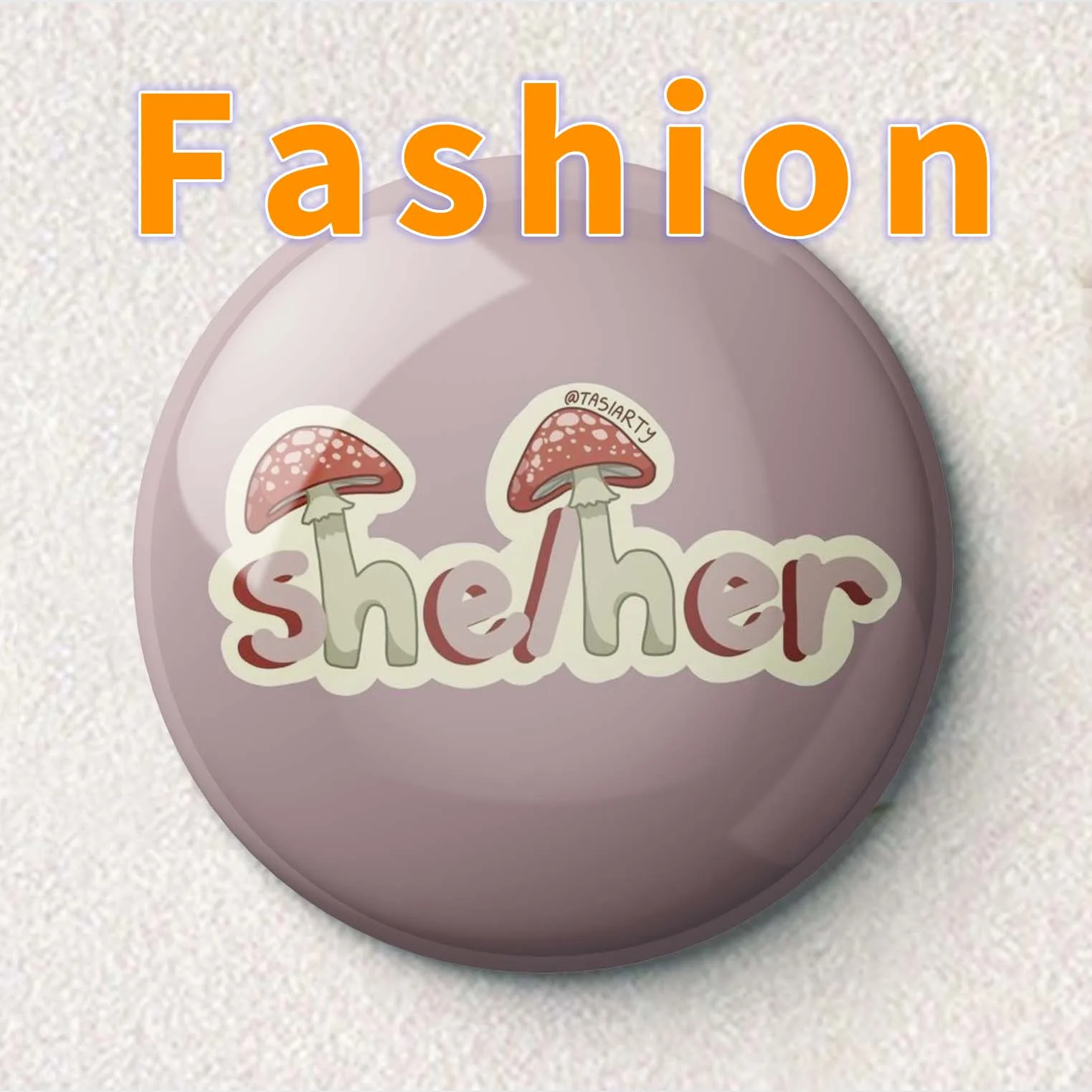 

Мягкая эмалированная булавка SheHer в форме гриба с зубцом и наклейкой tfa, забавный мультяшный подарок, милый воротник, одежда, ювелирные издел...