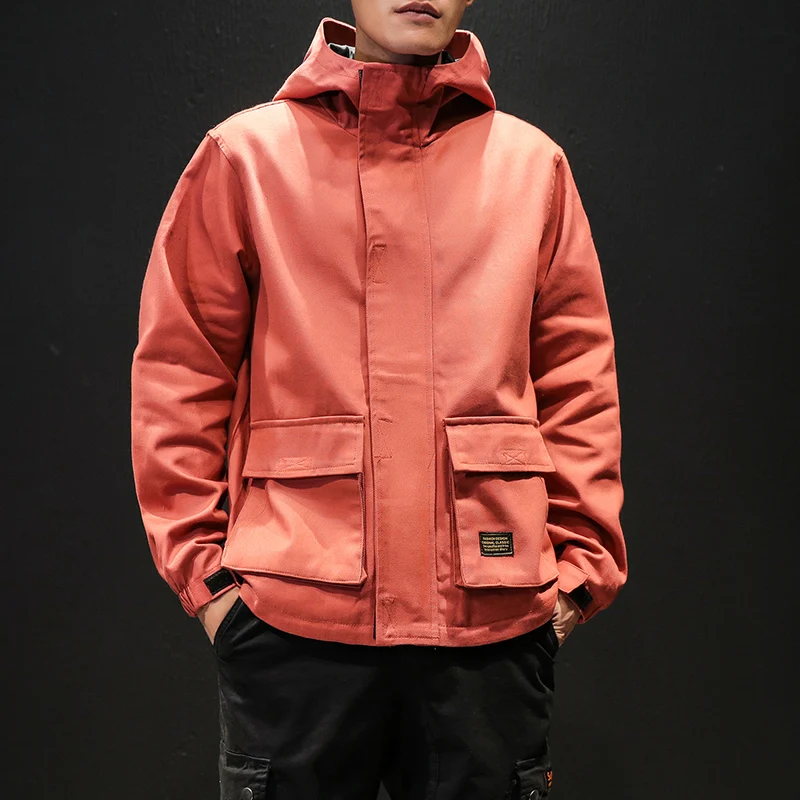 

Новая мода 2020 брендовая Весенняя мужская повседневная куртка женская куртка с капюшоном мужская Свободная ветровка с несколькими карманам...