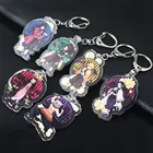 Брелок для ключей с аниме рассекающий демонов, брелок для ключей в виде фигурки киметасу, о-нет яиба, симпатичный двухсторонний акрил, Tanjirou Nezuko Agatsuma Zenitsu Rengoku, подарок