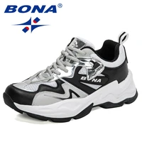 bona 2021 new designers running shoes men sports shoes comfortable thick soles sneakers man walking jogging footwear mansculino