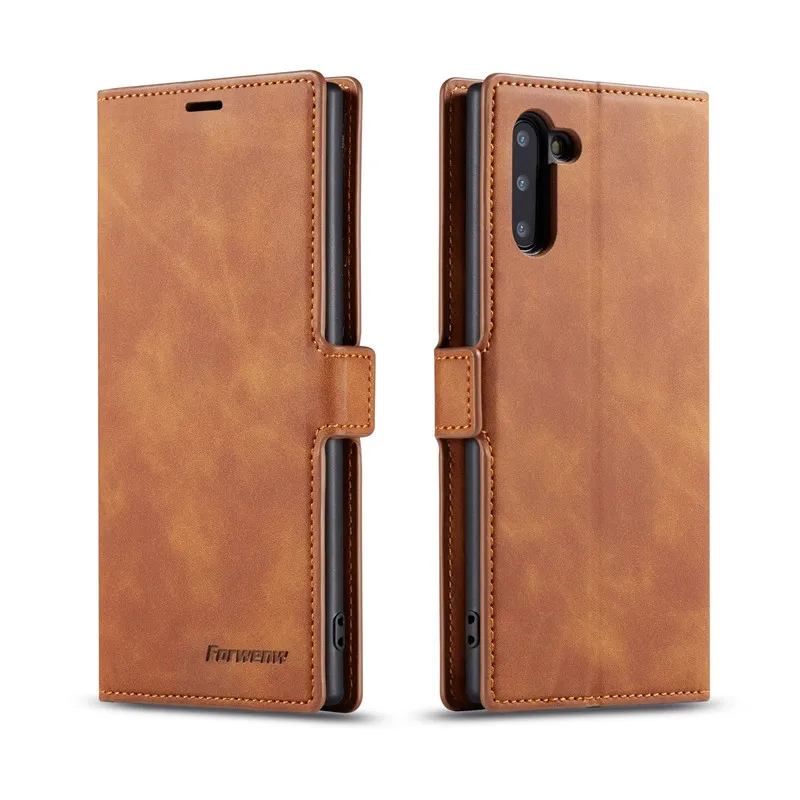 Роскошный кожаный флип чехол для телефона Samsung Galaxy Note 10 Plus Pro магнитный