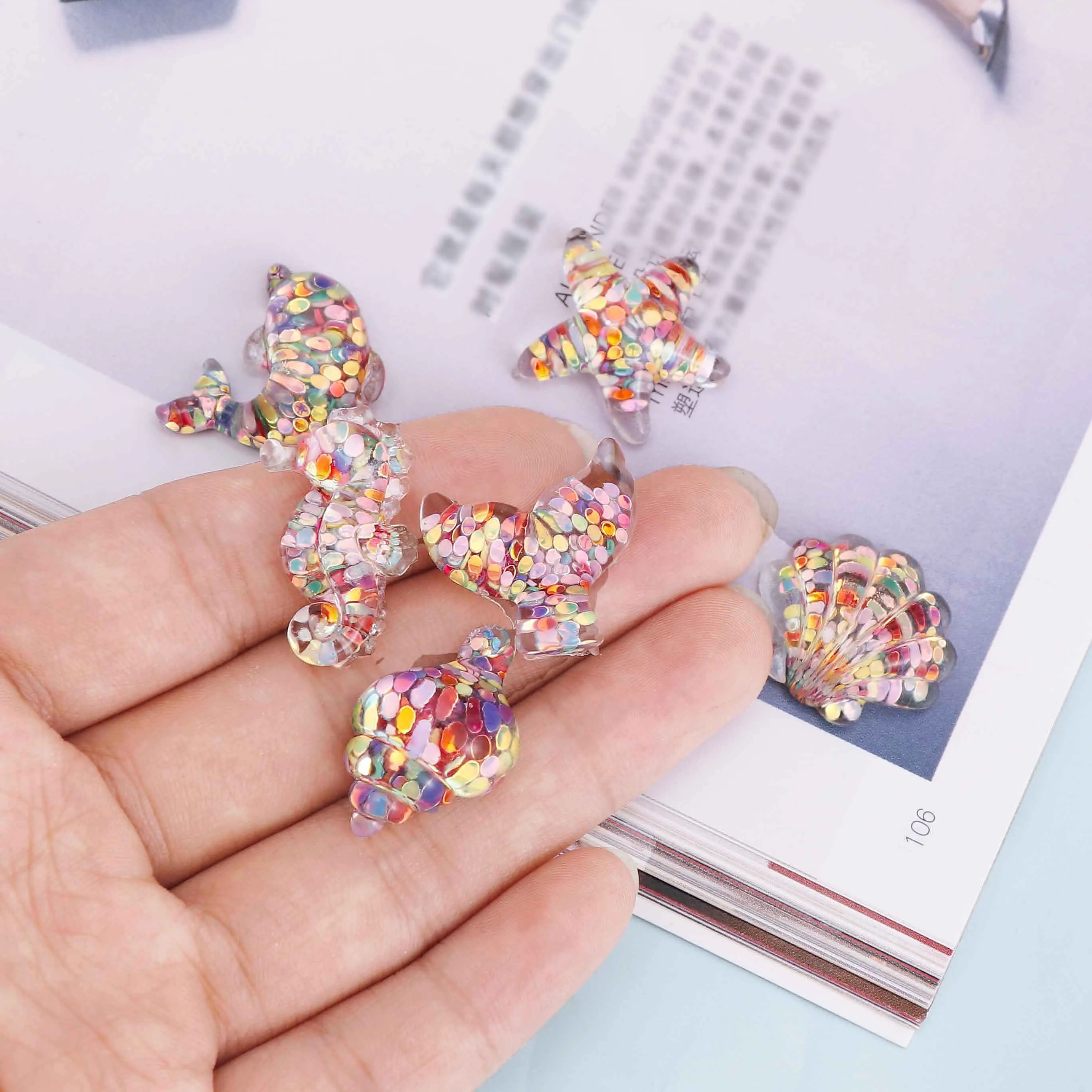 Плоский заводской полимерный альбом для скрапбукинга блестящий морской набор