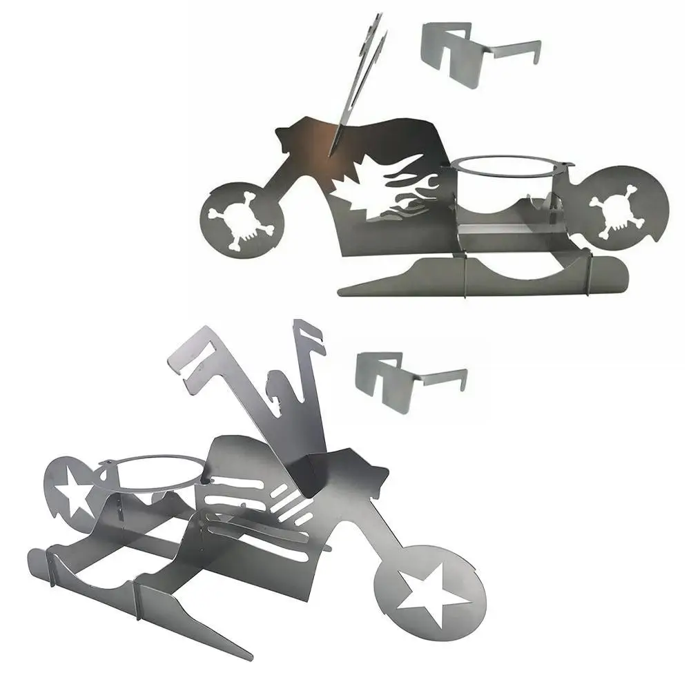 Портативная подставка для курицы пивной Американский Мотоцикл барбекю стальная