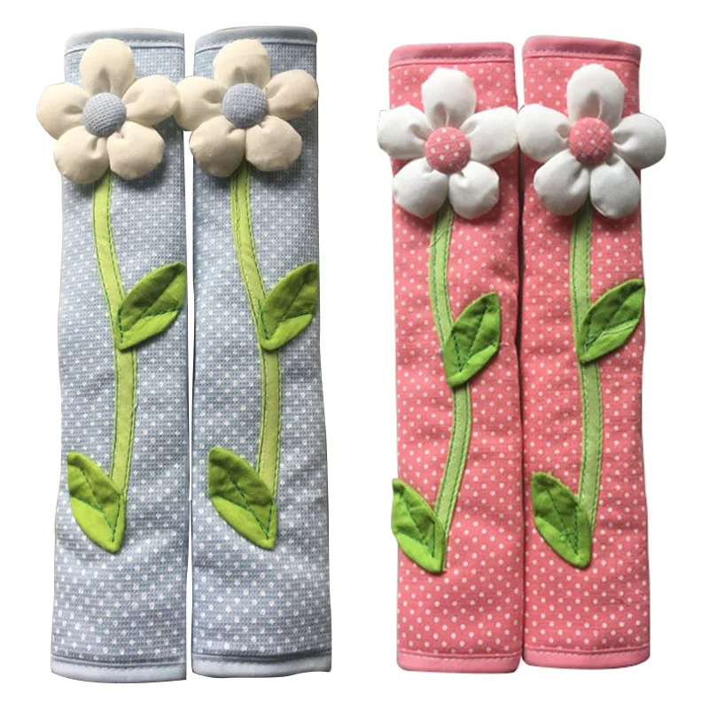 

Promotion! 2 Pair Pastoral Flower Polka Dot Door/Refrigerator Handle Cover Fridge Door Handle Gloves Home Decor Kitchen Accessor