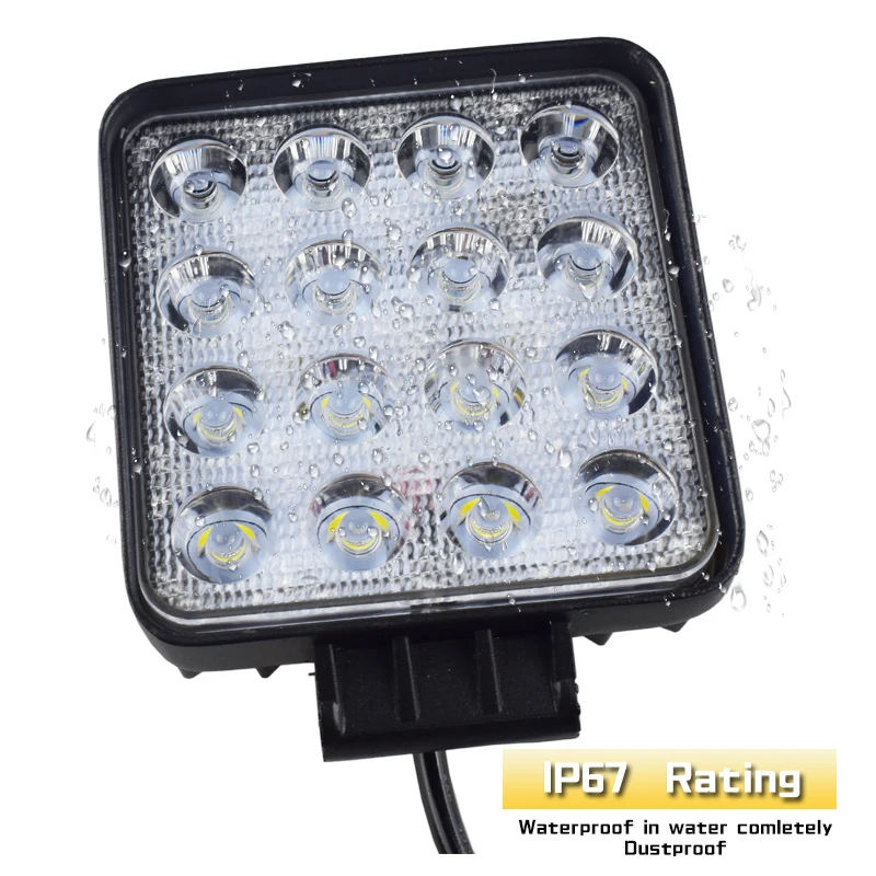 Светодиодный рабочий светильник 12 В 48 Вт 4 дюйма для внедорожников автомобилей