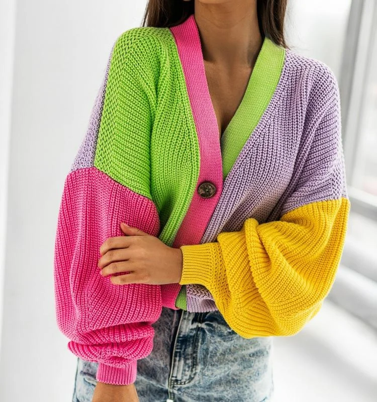 

Main imports: Women's color block knitted cardigan, casual long shirt with buttons and long sleeved loose sweater, popular