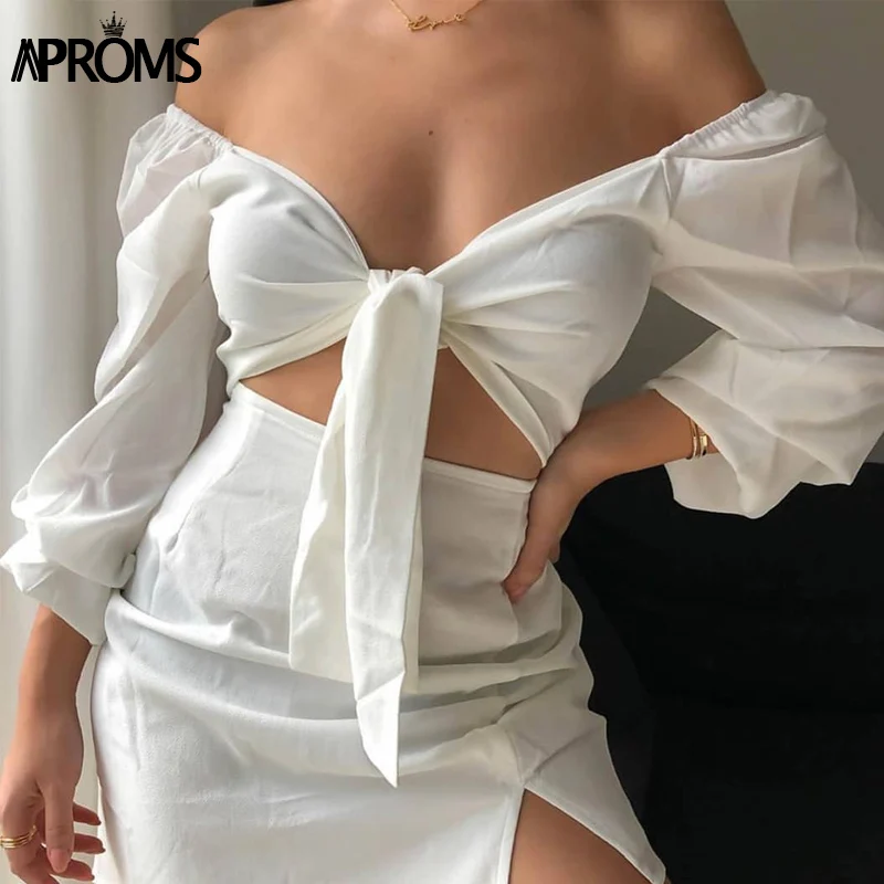 Aproms Элегантная Повседневная летняя рубашка с v образным вырезом и галстуком