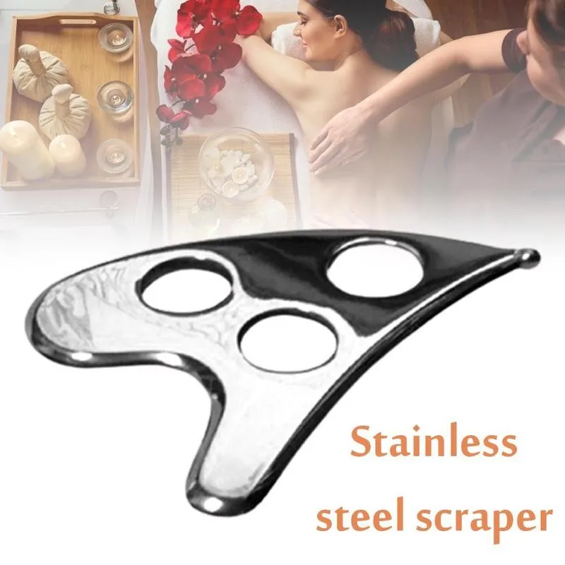 Стальной скребок с черной бархатной сумкой тонкая пластина для снятия боли в