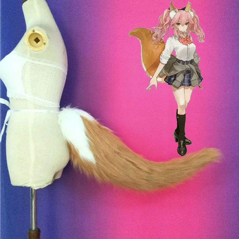 

Anime Fate/fate extella Fate/Grand Order cosplay Tail wig Tamamo no Mae cosplay Hair Halloween tail cos fox dog Tail 65cm/75cm