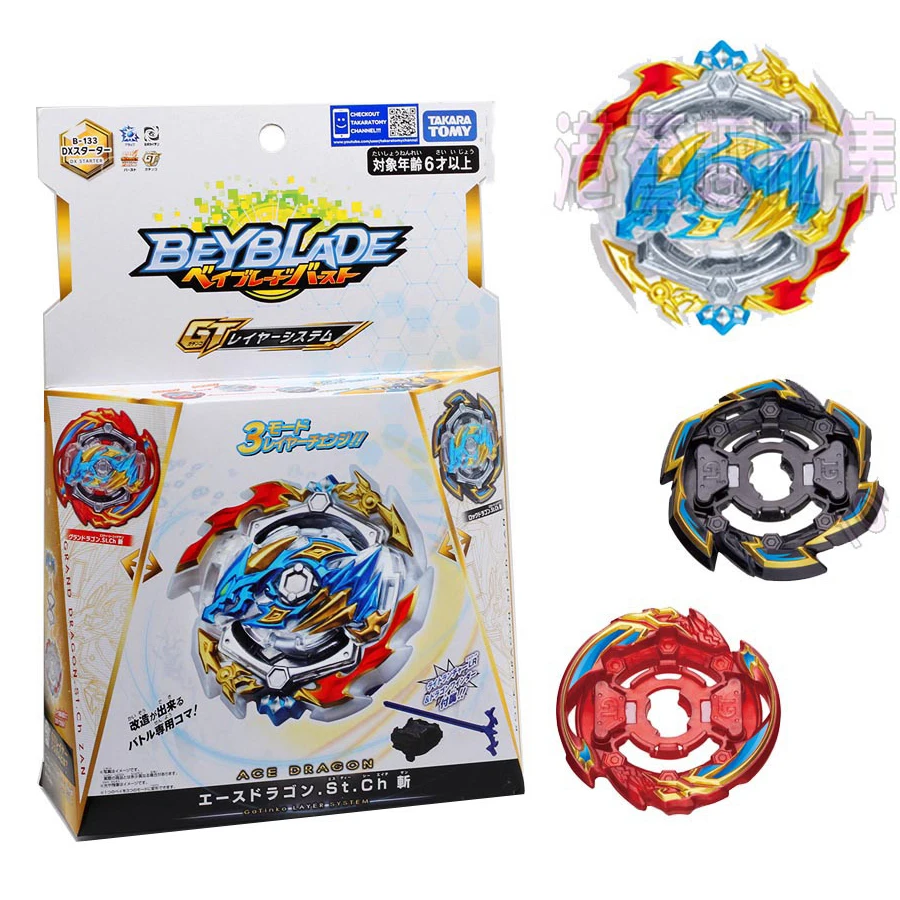 Оригинальный Takara Tomy Beyblade Burst GT B-133 Dx Starter Ace + rock gran Dragon. Стирка. Зарядка - купить по