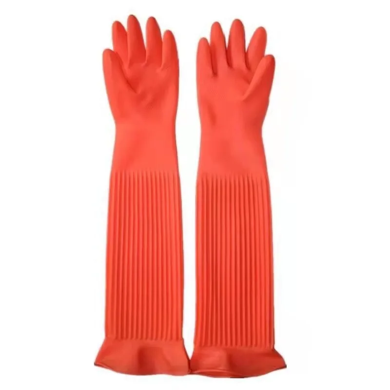

Rubber gloves 56cm non-slip wear-resistant extended water-retaining housework dishwashing extended rubber gloves