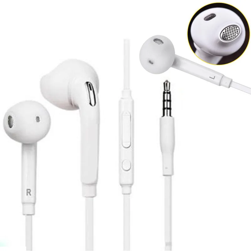 

Wired Headset Earbuds White In-Ear Earphone With Microphone Portable High-Quality Earphone For Samsung Galaxy S6