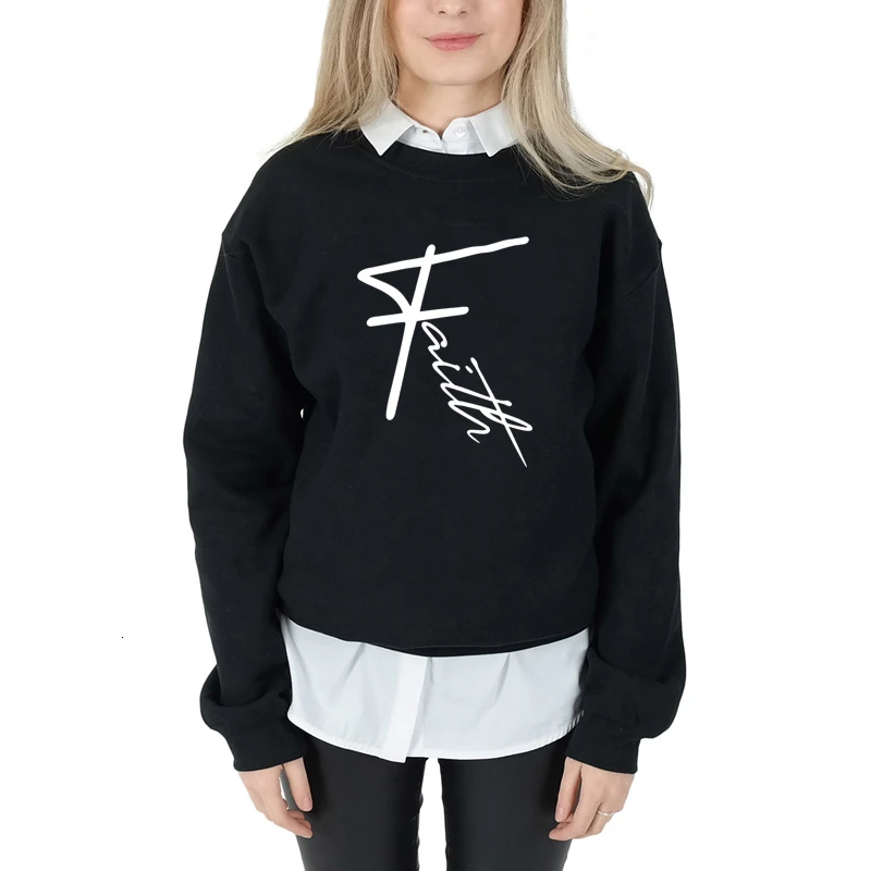 

Faith religion women fashion casual young hipster Christian Bible baptism grunge graphic street style pullovers gift tops L147